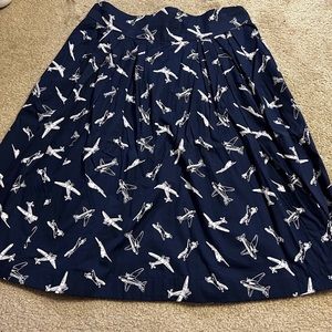 Emily and Fin Airplane Print Skirt NWOT